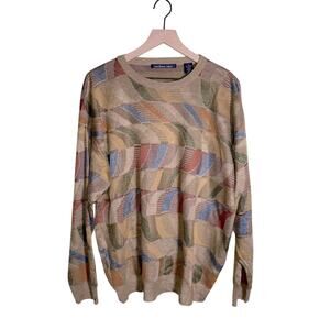 VNTG NORTHERN ISLES 80s pattern knit crewneck XL